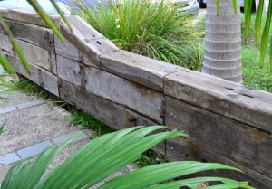 railway sleeper wall